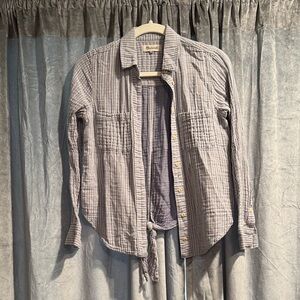 Madewell  Textured  Button Down Shirt with Back Tie detail